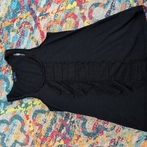 Gap ruffled black sleeveless tank XS